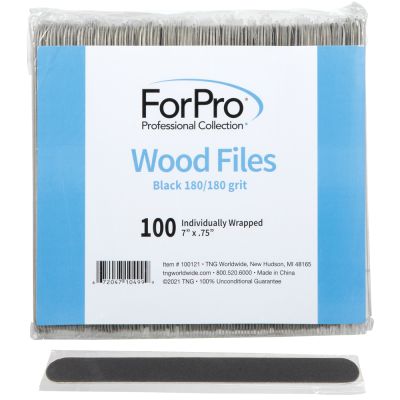 ForPro Black Wood File 180/180 Grit 100-Count