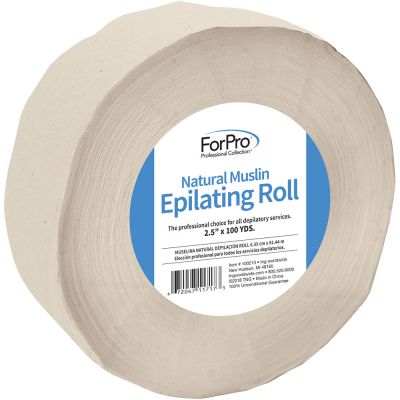 ForPro ForPro Natural Muslin Epilating Roll, Tear-Resistant, for Hair Removal, 2.5” W x 100 Yds.  