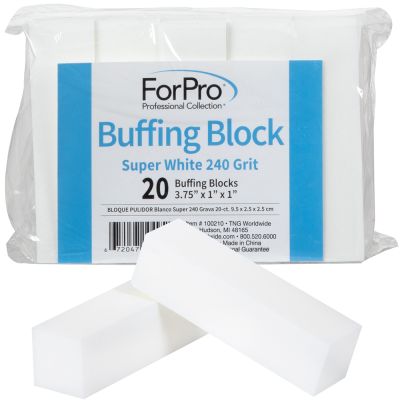 ForPro Super White Buffing Block 240 Grit 20-Count 