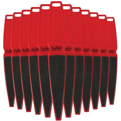 ForPro Pedicure Paddle Foot File Red 120/180 grit 12-pk.