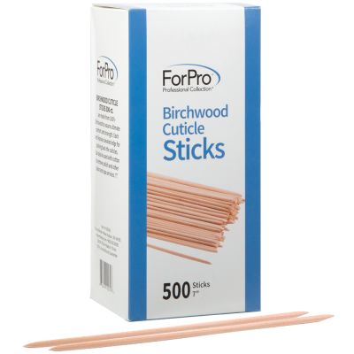 ForPro Birchwood Cuticle Sticks, for Manicures and Pedicures, 7” L, 500-Count