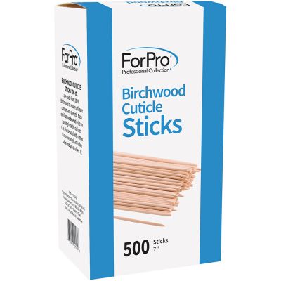 ForPro Birchwood Cuticle Sticks, for Manicures and Pedicures, 7” L, 500-Count