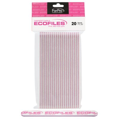 ForPro ECOFILES, Pink, 80/100 Grit 20ct.