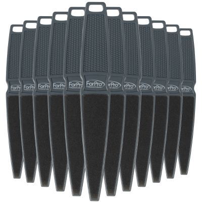 ForPro Pedicure Paddle Foot File 120/180 Grit Cool Grey 12-Pack
