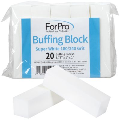 ForPro Super White Buffing Block, 180/240, 20ct