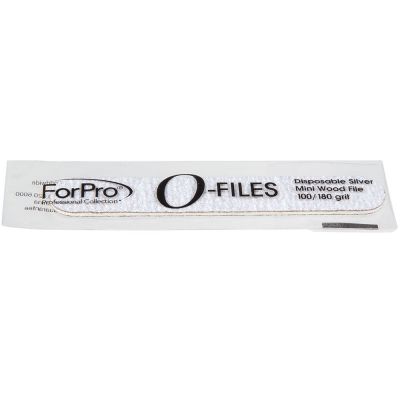 ForPro O-Files Wood Board, Silver, 100/180 Grit, Double-Sided Manicure Nail File, 3.5" L x .5" W