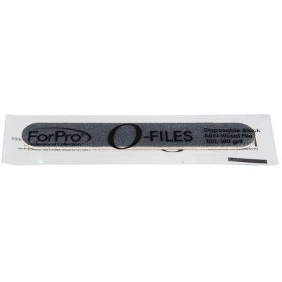 ForPro O-Files Mini Wood Board, Black, 100/180 Grit, Double-Sided Manicure Nail File, 3.5” L x .5” W