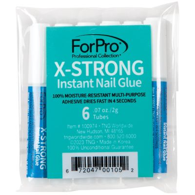 ForPro X-Strong Instant Nail Glue .07 oz. 6-ct