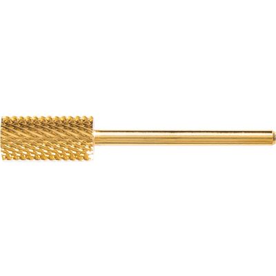 ForPro Expert Carbide Tungsten Small Barrel Gold Bit, Coarse Grit, No Dust Build-Up or Clogging, Electric Nail File Drill Bit for Acrylics and Gel Polish, 3/32” Shank, 1 ½” L