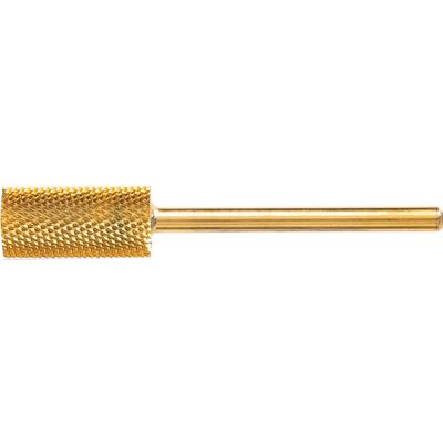ForPro Expert Carbide Tungsten Barrel Gold Bit, Fine Grit, No Dust Build-Up or Clogging, Electric Nail File Drill Bit for Acrylics and Gel Polish, 3/32” Shank, 1 ½” L