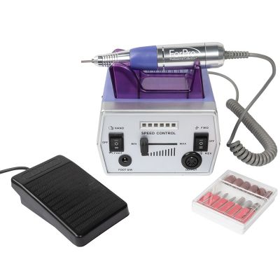 ForPro BRAVO Professional Nail Drill Kit, Purple, Electric Portable Nail E-File Drill for Artificial and Natural Nails, LED Battery, Powerful, Ultra-Quiet Motor, Auto Shutoff