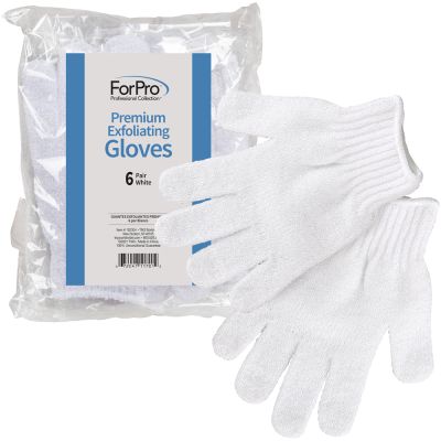 ForPro Premium Exfoliating Gloves White
