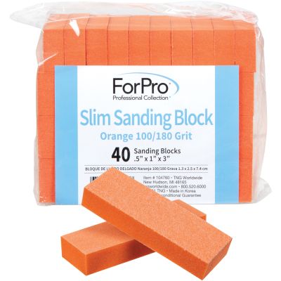 ForPro Slim Sanding Block, Orange 100a/180 Grit