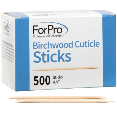 ForPro Birchwood Cuticle Sticks, for Manicures and Pedicures, 4.5” L, 500-Count