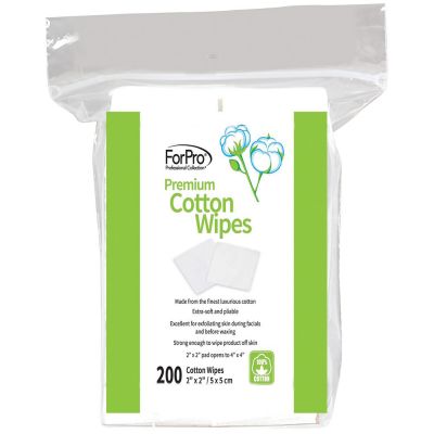ForPro Premium Cotton Wipes 2” x 2”, 200-Count