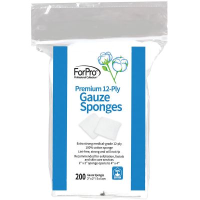 ForPro Premium 12 Ply Gauze Sponge 2” x 2" 200-Count