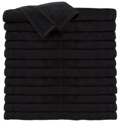 ForPro Premium 100% Cotton All-Purpose Towels, Black,