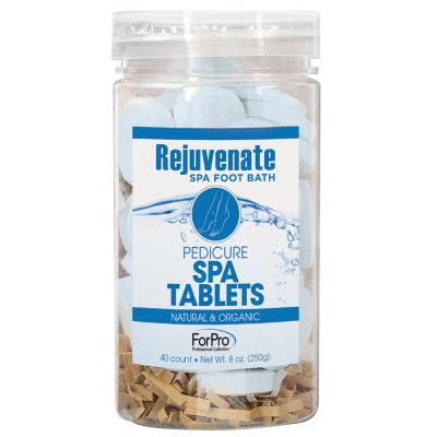 ForPro Rejuvenate Spa Foot Bath Pedicure Spa Tablets, Ocean Breeze, Natural & Organic Foot Soak Tablets for Softening Skin & Replenishing Moisture, 40-Count