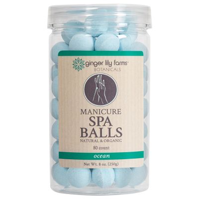 Ginger Lily Farms Botanicals Manicure Spa Balls Ocean, Manicure Soak Balls Replenishes Moisture, 8 Ounces, 80-Count