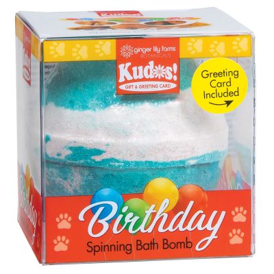 Ginger Lily Farms Botanicals Kudos! Birthday Puppy, Spinning Bath Bomb and Greeting Card