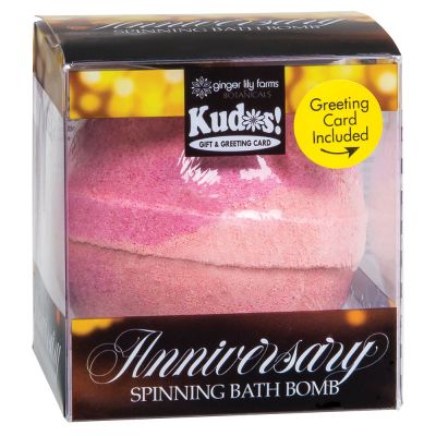 Ginger Lily Farms Botanicals Kudos! Anniversary Perfect Toast, Spinning Bath Bomb and Greeting Card