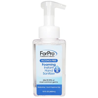 ForPro Alcohol-Free Foaming Instant Hand Sanitizer, Kills 99.99% of Most Common Germs in 15 Seconds, Moisturizing, Dye and Fragrance Free, 15 Ounces