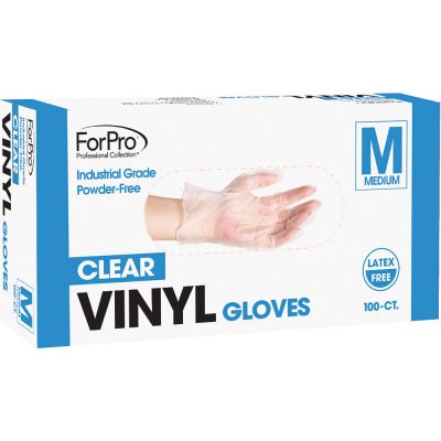 ForPro Powder Free Vinyl Gloves Medium 100-ct.