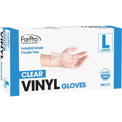 ForPro Powder Free Vinyl Gloves Large 100-ct.