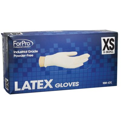 ForPro Latex Gloves Powder-Free X-Small 100-Count 