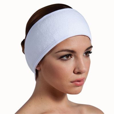 ForPro Terry Headband, Adjustable Velcro Closure Spa Headband, 3” W x 18” L, 10-Count 