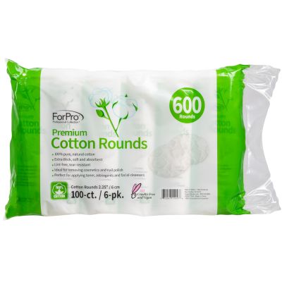 ForPro Premium Cotton Rounds 100-ct. 6-pk.