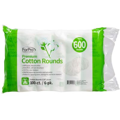 ForPro Premium Cotton Rounds 100-ct. 6-pk.