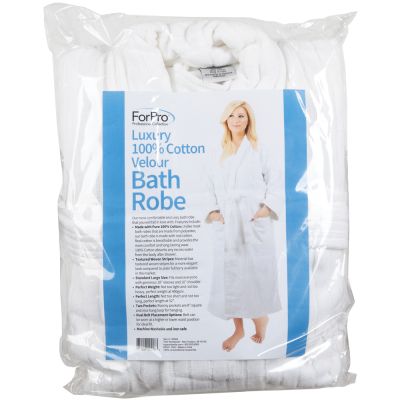 ForPro Luxury 100% Cotton Velour Bath Robe 