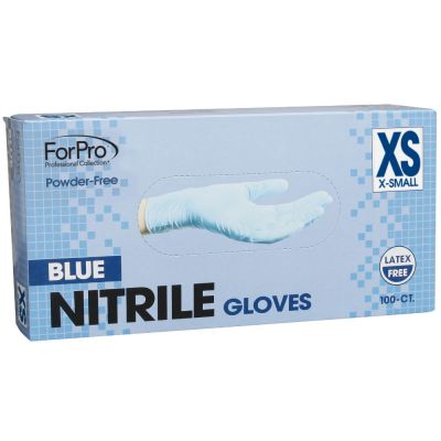ForPro Blue Powder-Free Nitrile Gloves 4 mil. X-Small 100-Count