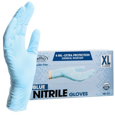 ForPro Blue Nitrile Gloves 4 Mil. X-Large 100-Count