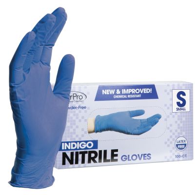 ForPro Indigo Nitrile Gloves Powder-Free 4 Mil. Small 100-Count