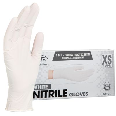 ForPro White Nitrile Gloves Mil. X-Small 100-Count