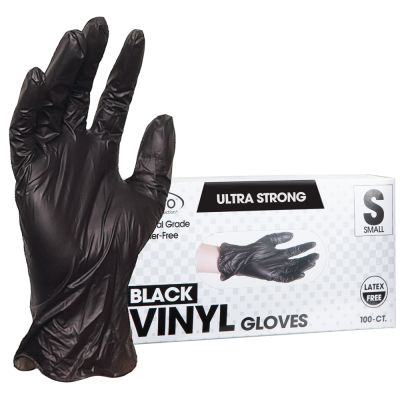 black vinyl gloves