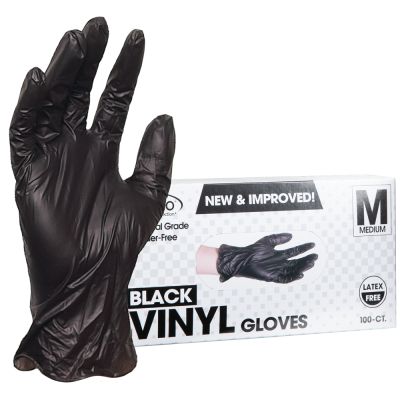 black vinyl gloves medium