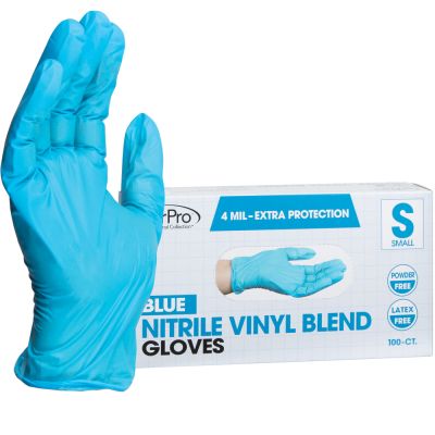 ForPro Nitrile Vinyl Blend Gloves Blue, Small, 100ct