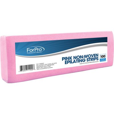 ForPro Non-Woven Epilating Strips Pink 3” W x 9” L 100-Count