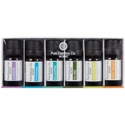 Pure Essential Oil Works Top 6 Aromatherapy Oil Kit