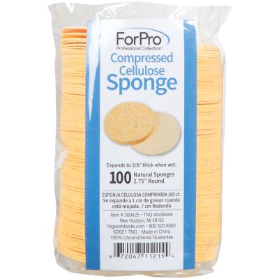 ForPro Round Compressed Sponge Yellow 