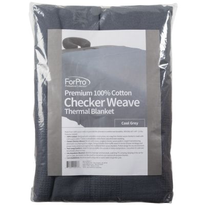 ForPro Premium 100% Cotton Checker Weave Thermal, Cool Grey