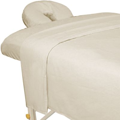 Premium Flannel 3-Piece Massage Sheet Set Natural 