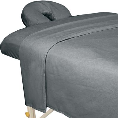 Premium Flannel 3-Piece Massage Sheet Set Cool Grey