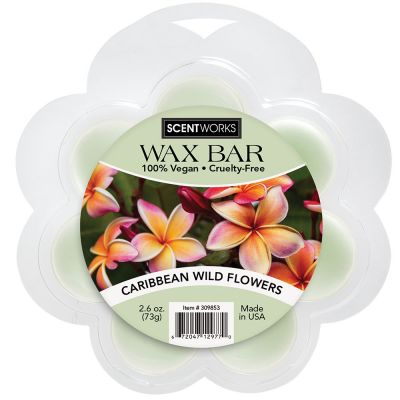 Scentworks Caribbean Wild Flowers Wax Bar, Wickless Candle Tart Warmer Wax, 100% Vegan and Cruelty-Free, 2.6 Ounce Bar