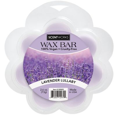 Scentworks Lavender Lullaby Wax Bar, Wickless Candle Tart Warmer Wax, 100% Vegan and Cruelty-Free, 2.6 Ounce Bar