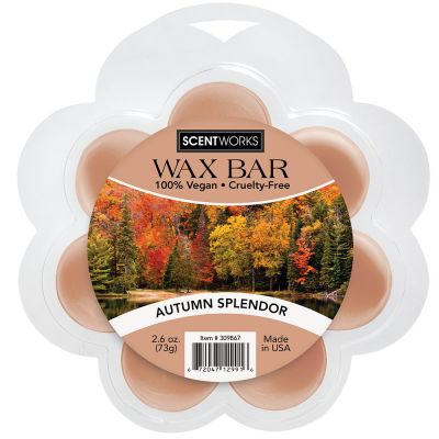 Scentworks Autumn Splendor Wax Bar, Wickless Candle Tart Warmer Wax, 100% Vegan and Cruelty-Free, 2.6 Ounce Bar