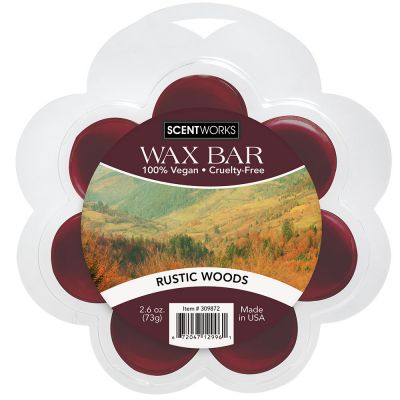 Scentworks Rustic Woods Wax Bar, Non-Smoking, Wickless Candle Tart Warmer Wax, 100% Vegan and Cruelty-Free, 2.6 Ounce Bar